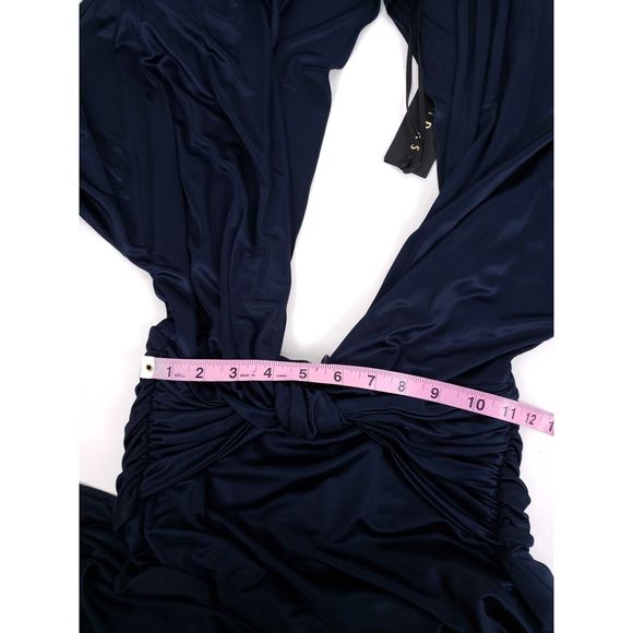 Dundas Twisted Cutout Long Sleeve Front Slit Gown - Picture 8 of 8